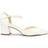 Paradox London Satin and Lace 'Charla' Mid Block Heel Court Shoes Ivory