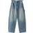 Bershka Adjustable Waist Carpenter Jeans - Mid Wash Blue