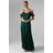 Coast Wrap Cold Shoulder Strappy Satin Bridesmaids Dress Emerald