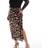 New Look New Look Curve Midinederdel mesh med leopardprint-Brun