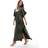 ASOS DESIGN Satin Midi T Shirt Dress - Khaki Green