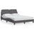 vidaXL Bed Frame With Bed Black And White 120x200 cm Faux Leather Headboard 140cm