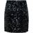 Pieces Kam Sequin Mini Skirt - Black