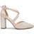 Paradox London Shimmer 'Felicia' Wide Fit High Block Heel Cross Strap Court Shoes Nude