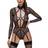 Cottelli Collection Rio Body Long Sleeve Soft Lace Black S