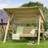 Zest Miami Wooden Garden Swing 2 Seater Bench With Roof Canopy & Cover - One Size