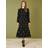 Yumi Floral Embroidered Midi Dress, Black/Multi