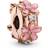 Pandora Daisy Flower Clip Charm - Rose Gold/Pink/Transparent