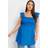 Yours Broderie Anglaise Peplum Top Blue