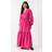 Warehouse Baby Cord Wrap Midi Smock Dress Hot Pink