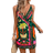 Shein VCAY Women's Tropical Print Tie Front Spaghetti Strap Dress, Casual Resort Wear