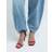 River Island Womens Red Patent Clasp Heeled Sandals