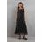 Warehouse Heart Print Chiffon Slash Neck Bias Sleeveless Midi Dress - Black