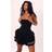 PrettyLittleThing Black Stretch Woven Pleated Shift Dress