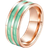 Hasdnker Elegant Wedding Ring - Rose Gold/Green