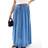 Yours Button Front Linen Maxi Skirt Blue