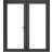 Crystal UPVC Grey Left Hand Double Glazed French with 150 mm Cill - 1790 2090 mm Interior Door Clear Glass (x)