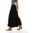 Stradivarius boho crinkle maxi skirt in black