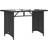 vidaXL Garden Table With Glass Top 110x68x70 cm - Black