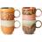 HKliving 70's Mugg 25 cl 4-pack Cape Set om 4 Flerfärgad Kaffekopp 25cl