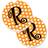 Caroline's Treasures Monogram Initial R Polkadots Large Coaster 6.4cm 2pcs