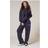 PrettyLittleThing Navy Oversized Puff Print Straight Leg Joggers, Blue