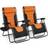 Keplin Set Of 2 Orange Heavy Duty Textoline Zero Gravity Chairs For Garden Light Reclining Patio Sun Loungers - One Size
