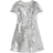 Michael Kors Kid's Sequined Twist-Front Dress - Silver (30168)