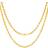Nuragold Solid Rope Chain Diamond Cut Pendant Necklace 4mm - Gold