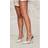 PrettyLittleThing White Cracked Pu Point Toe Multi Buckle Low Heeled Court Shoes, White