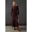 Warehouse Viscose Twill Tie Shoulder Circle Tier Hem Midi Dress Chocolate