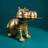 WERNS Hippo Patty Potamus Gold/Transparent Småbord 50x65cm