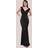 Goddiva Satin Off The Shoulder Maxi Dress Black