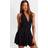 PrettyLittleThing Black Double Layer Slinky Halter Neck Tie Back Shift Dress
