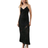 Warehouse Burnout Strappy Lace Slip Dress - Black