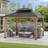 Sunjoy Cedar Wood Gazebo Gyala 3 x 3.6 m - Anthracite
