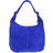 Vera Pelle Hobo Suede Shoulder Bag - Royal Blue