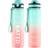 QLUR Motivational Green Pink Water Bottle 1L