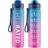 QLUR With Straw and Time Marker Vattenflaska 1L