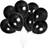 Shatchi Latex Balloons Metallic Black 10-pack