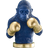 WERNS Piggy Bank Gorilla Rocky Blue/Gold Prydnadsfigur 35.5cm