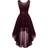 Berylove Women Elegant Vokuhila Cocktail Dress - Burgundy