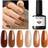 Gel Nail Polish Kit Cinnamon Brown 6-pack