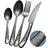 Modern Black Hammered Cutlery Set 24pcs