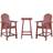 Beliani Outdoor Garden Bar - Red Bistro Set, 1 Table incl. 2 Chairs
