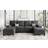 Shintenchi Sectional Couches Black Sofa 270cm 4 Seater