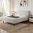 Abrihome Double Upholstered Velvet Bed Frame 135cm x 190cm - Cream 135 x 190cm