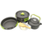 Zeuxo Outdoor Camping Hiking Picnic Cookware Aluminium Frying Pan Teapot Set Green