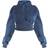 PrettyLittleThing Shape Sweat Cropped Shirred Waist Hoodie - Blue