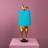 WERNS Rabbit Hiding Bunny Gold/Turquoise Table Lamp 74cm
